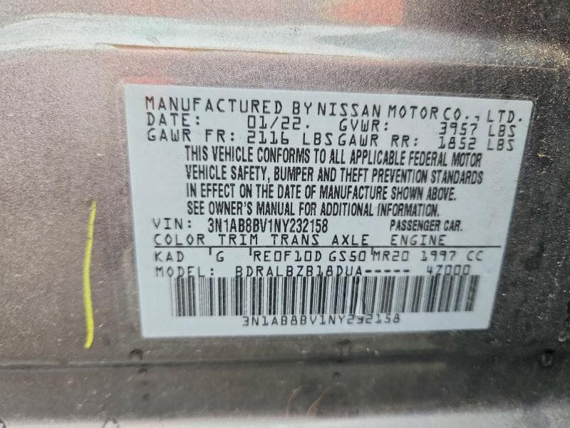 2022 NISSAN SENTRA S 13