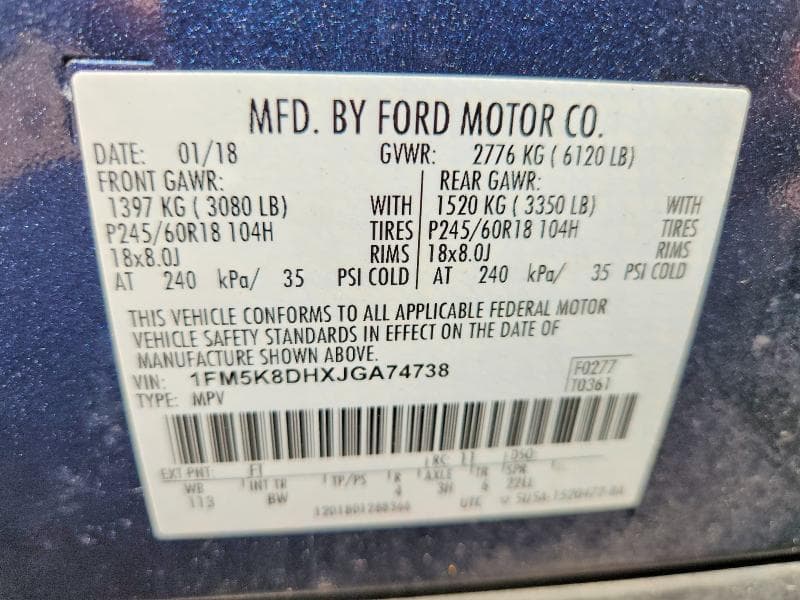 2018 FORD EXPLORER XLT 14