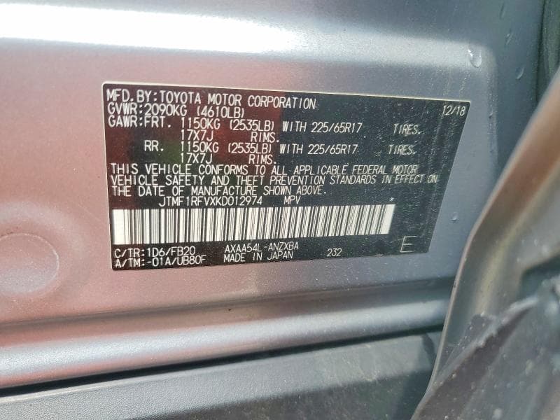 2019 TOYOTA RAV4 LE 13