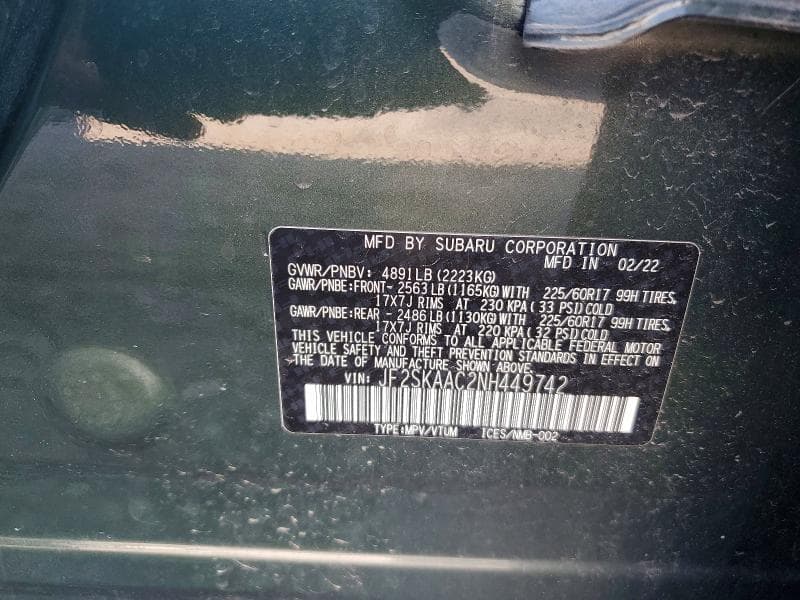2022 SUBARU FORESTER 13