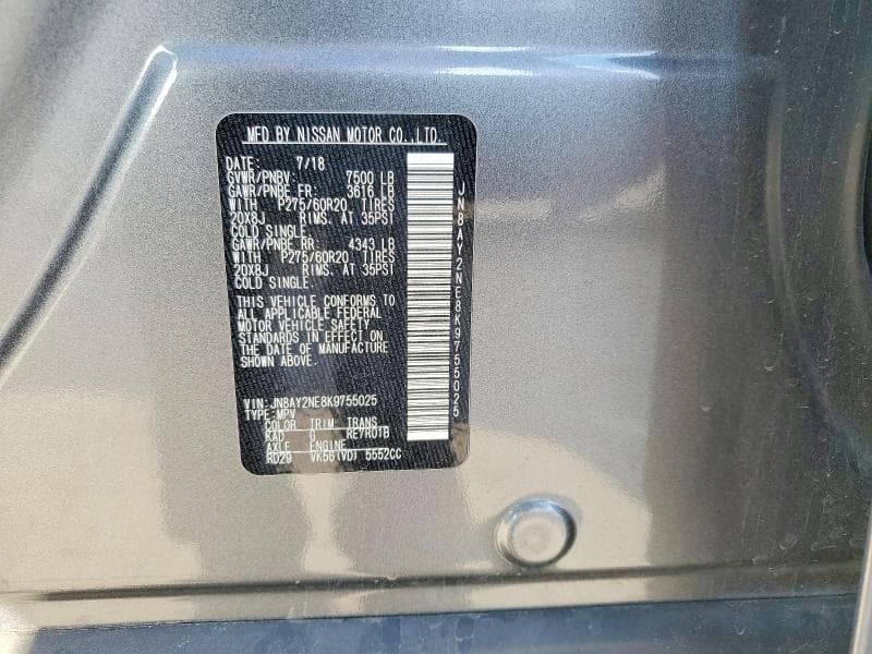 2019 NISSAN ARMADA PLATINUM 12