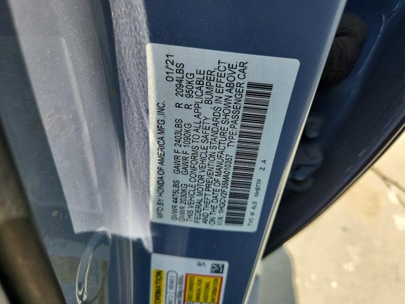 2021 HONDA ACCORD SPORT 12