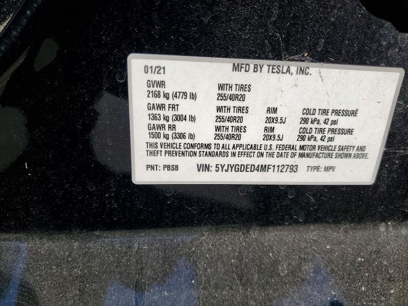 2021 TESLA MODEL Y 13
