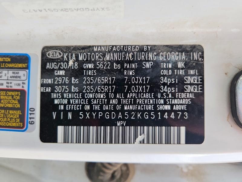 2019 KIA SORENTO LX V6 13
