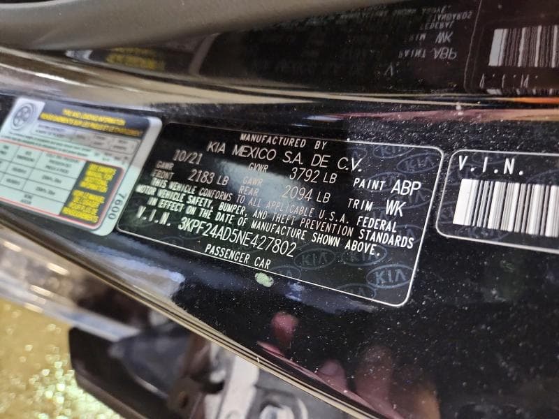2022 KIA FORTE FE 12