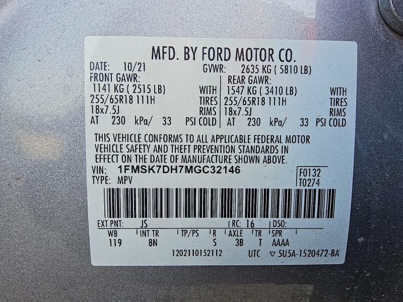 2021 FORD EXPLORER XLT 13