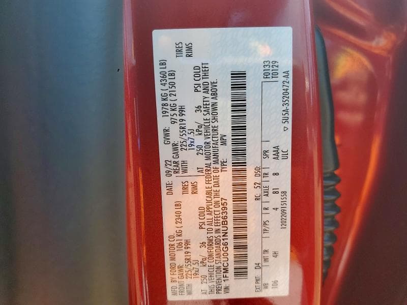 2022 FORD ESCAPE SE 12