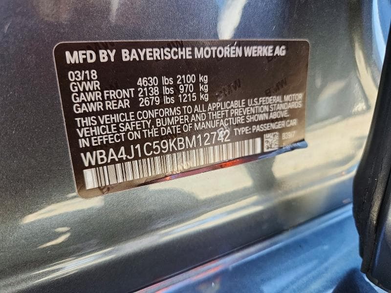 2019 BMW 430I GRAN COUPE 12