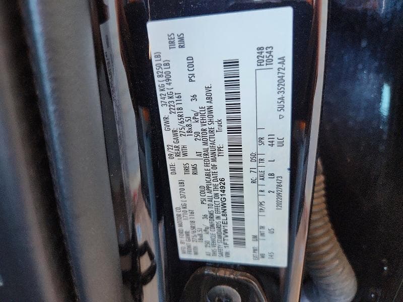 2022 FORD F150 LIGHTNING PRO 12