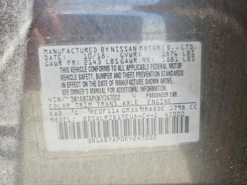 2019 NISSAN SENTRA SR 13