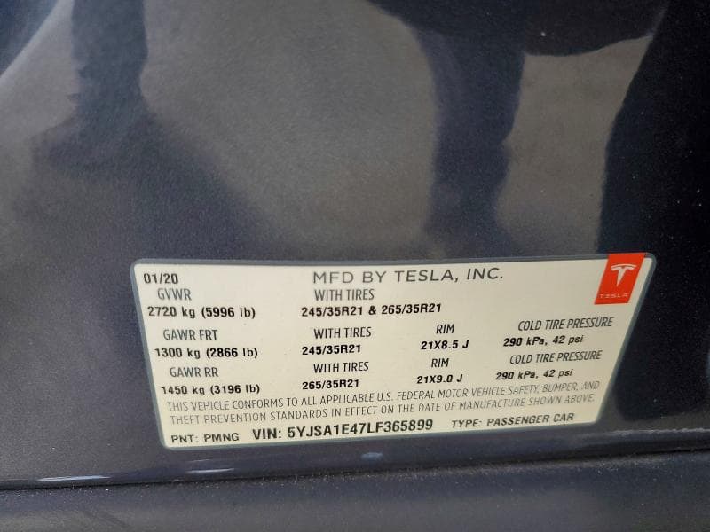 2020 TESLA MODEL S 13