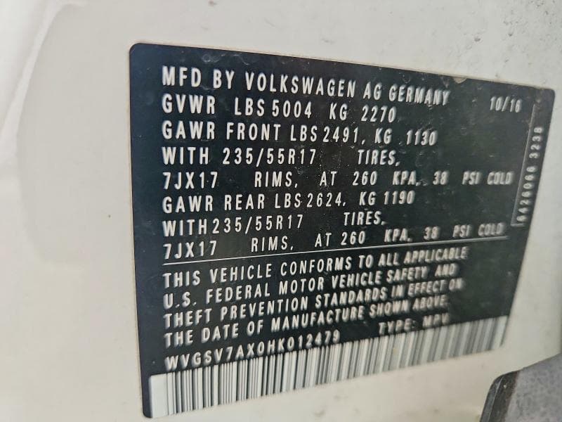 2017 VOLKSWAGEN TIGUAN WOLFSBURG 13