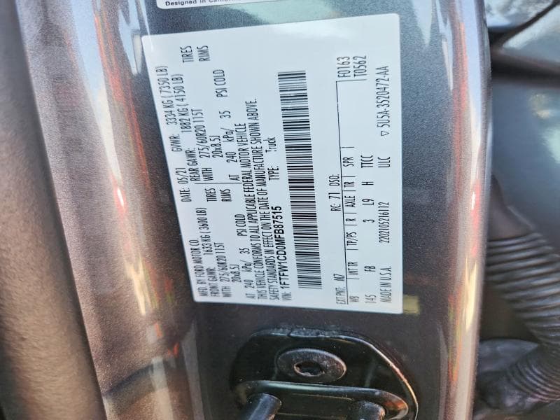 2021 FORD F150 SUPERCREW 13