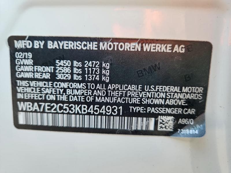 2019 BMW 740 I 12