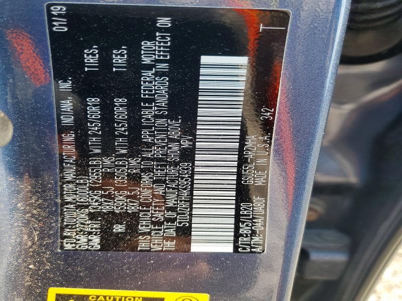 2019 TOYOTA HIGHLANDER XLE 14