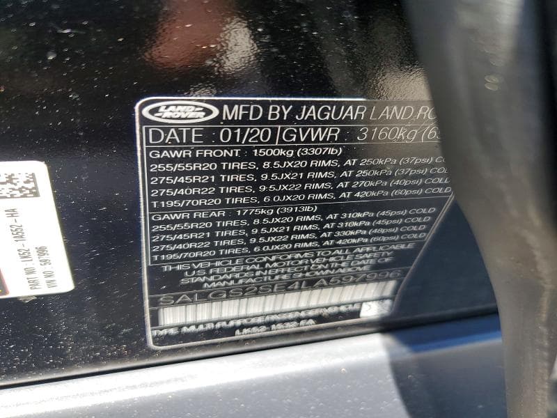 2020 LAND ROVER RANGE ROVER P525 HSE 14