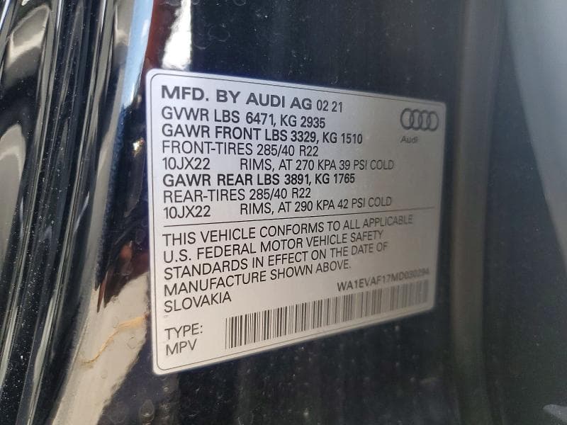 2021 AUDI Q8 PREMIUM PLUS S-LINE 13