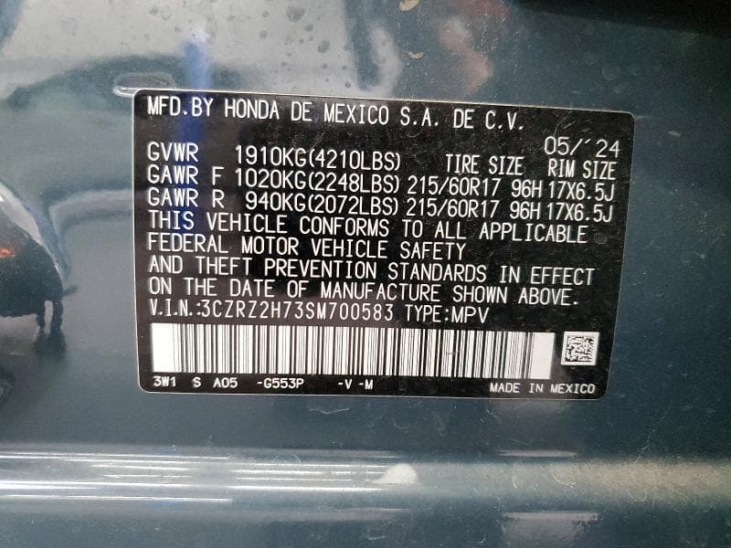 2025 HONDA HR-V EXL 13