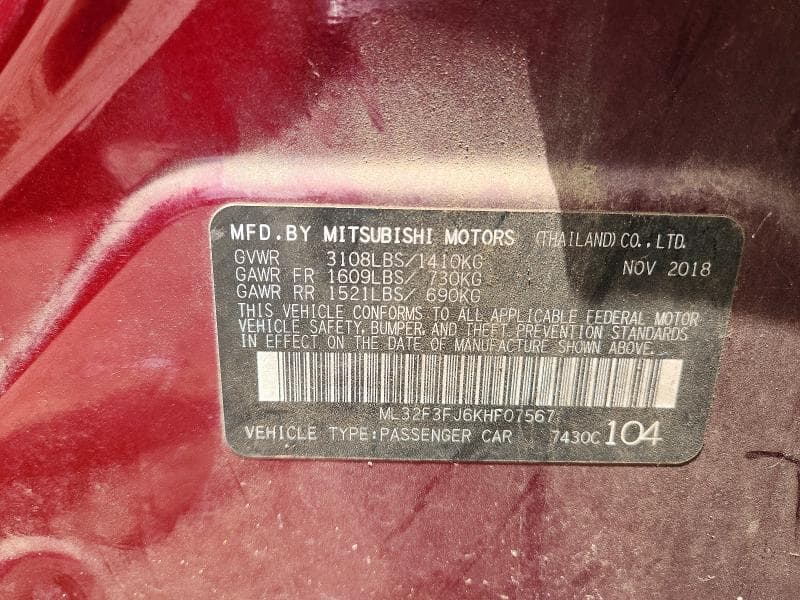 2019 MITSUBISHI MIRAGE G4 ES 12