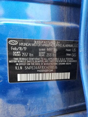 2019 HYUNDAI SONATA SE 12