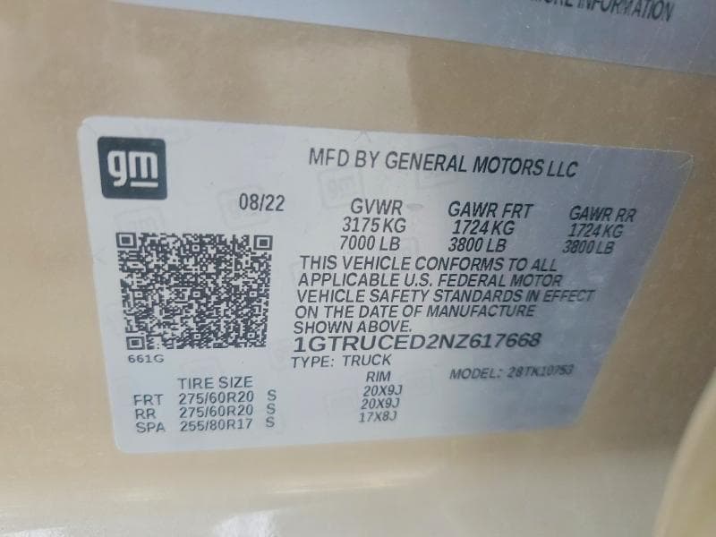 2022 GMC SIERRA K1500 ELEVATION 12