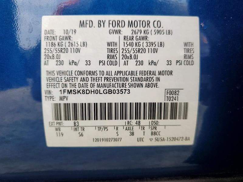 2020 FORD EXPLORER XLT 13
