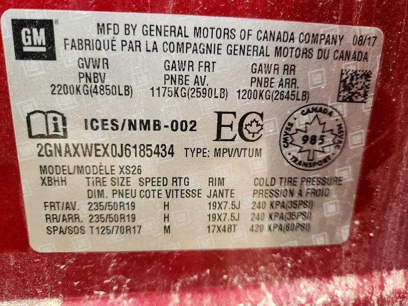 2018 CHEVROLET EQUINOX PREMIER 14