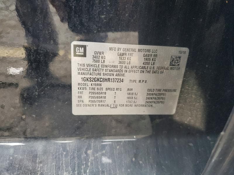 2017 GMC YUKON XL K1500 SLT 13