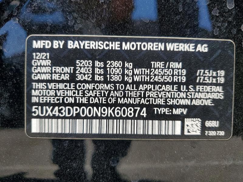 2022 BMW X3 SDRIVE30I SDRIVE30I 13