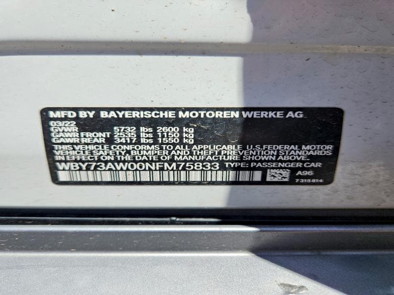 2022 BMW I4 EDRIVE 40 12