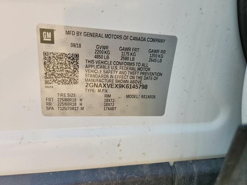 2019 CHEVROLET EQUINOX LT 12