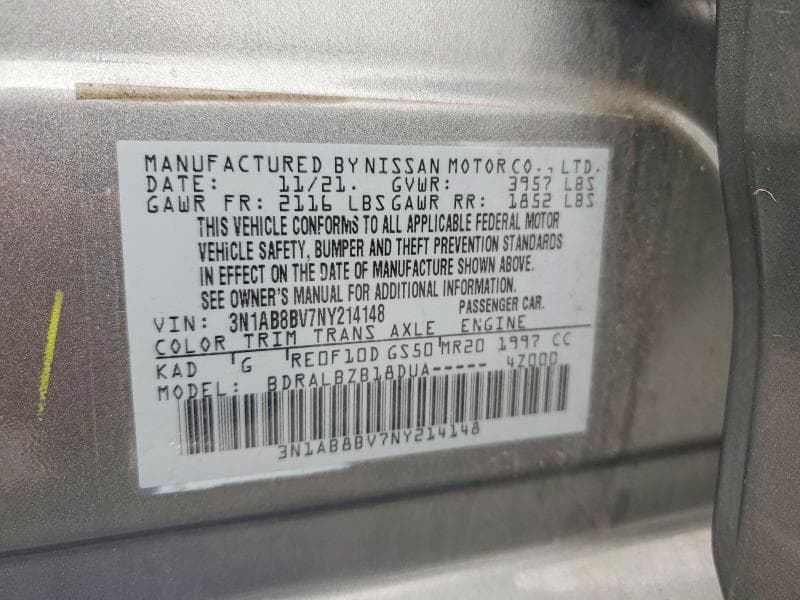 2022 NISSAN SENTRA S 12