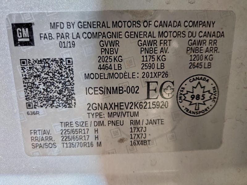 2019 CHEVROLET EQUINOX LS 12