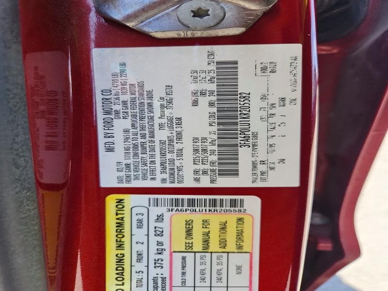2019 FORD FUSION SE 13