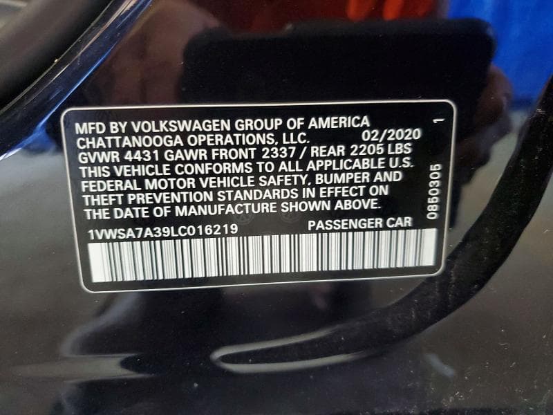 2020 VOLKSWAGEN PASSAT SE 12