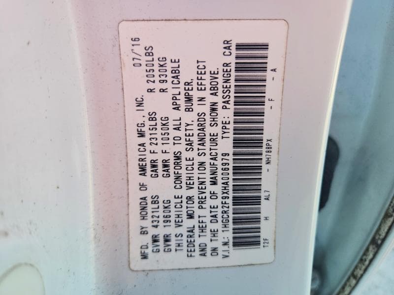 2017 HONDA ACCORD EXL 13