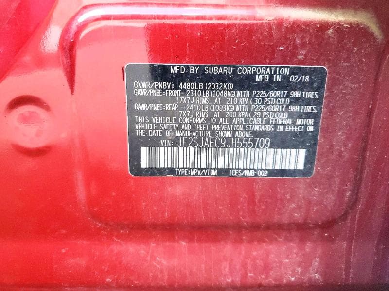 2018 SUBARU FORESTER 2.5I PREMIUM 12