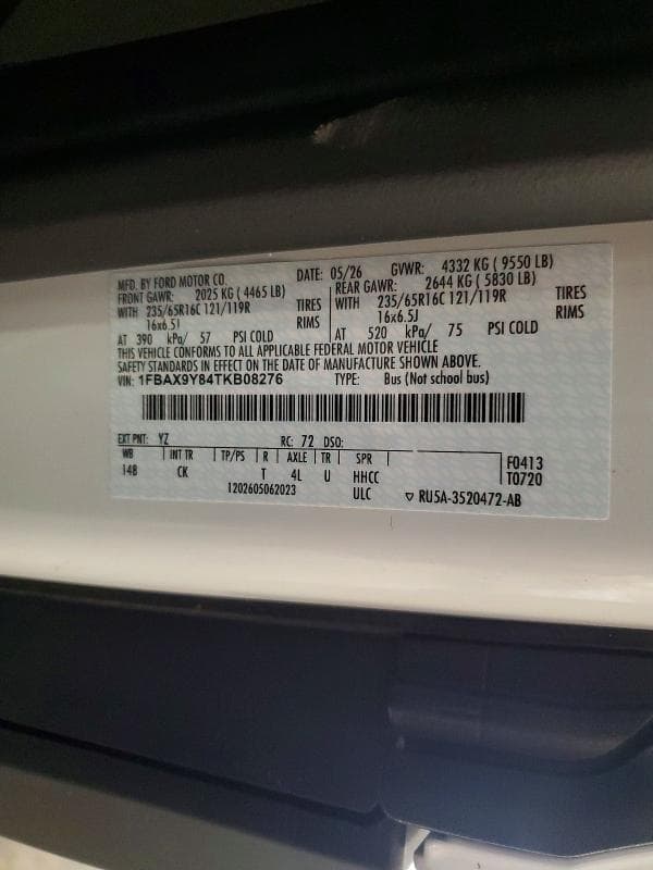 2026 FORD TRANSIT T-350 14