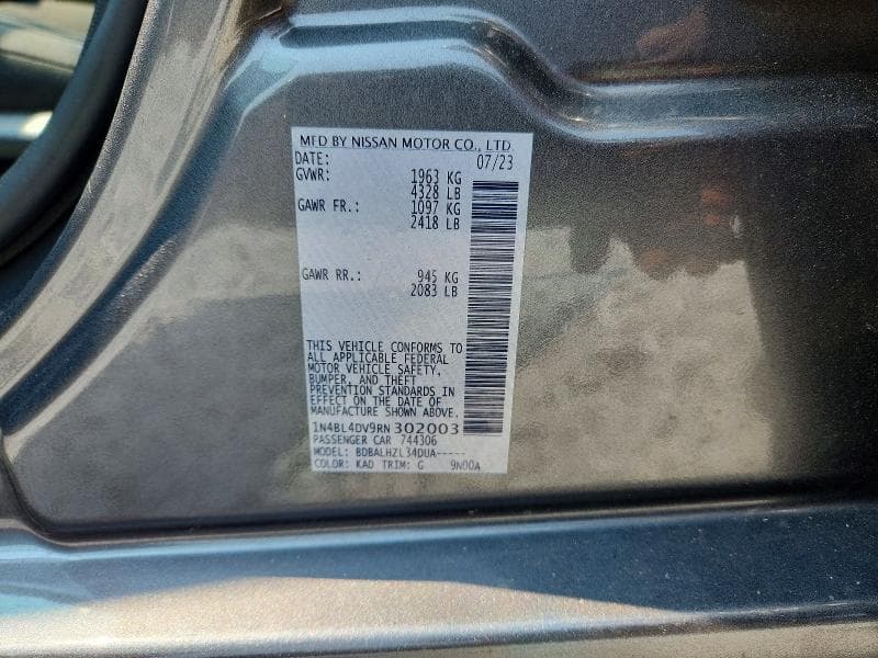 2024 NISSAN ALTIMA SV 12