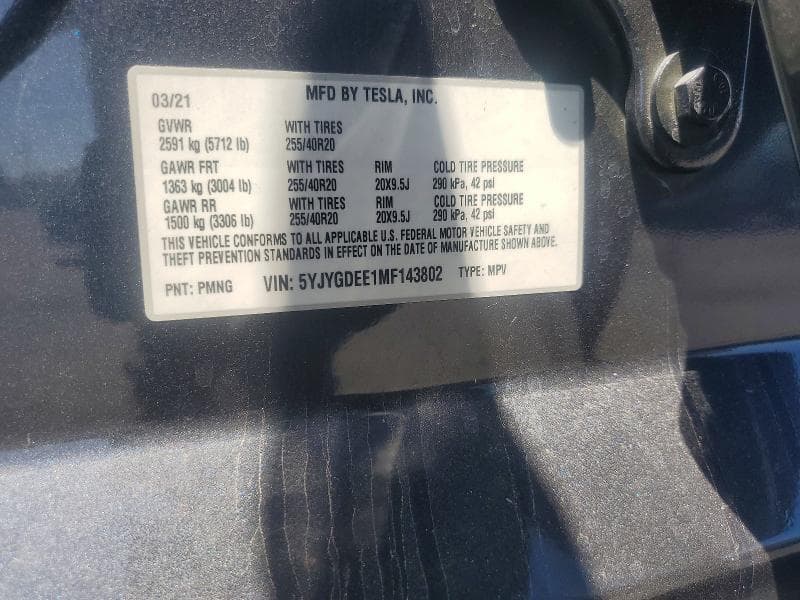 2021 TESLA MODEL Y 12