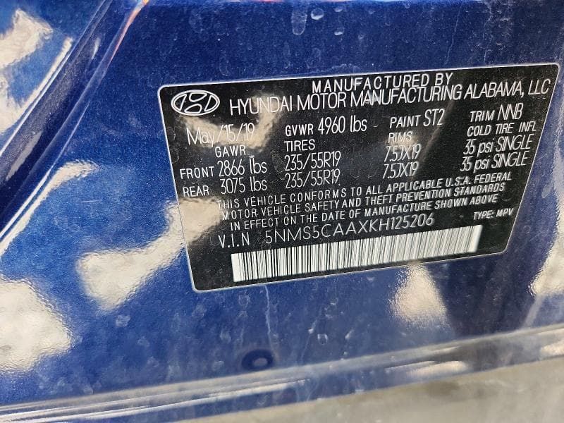 2019 HYUNDAI SANTA FE LIMITED 2.0T 14