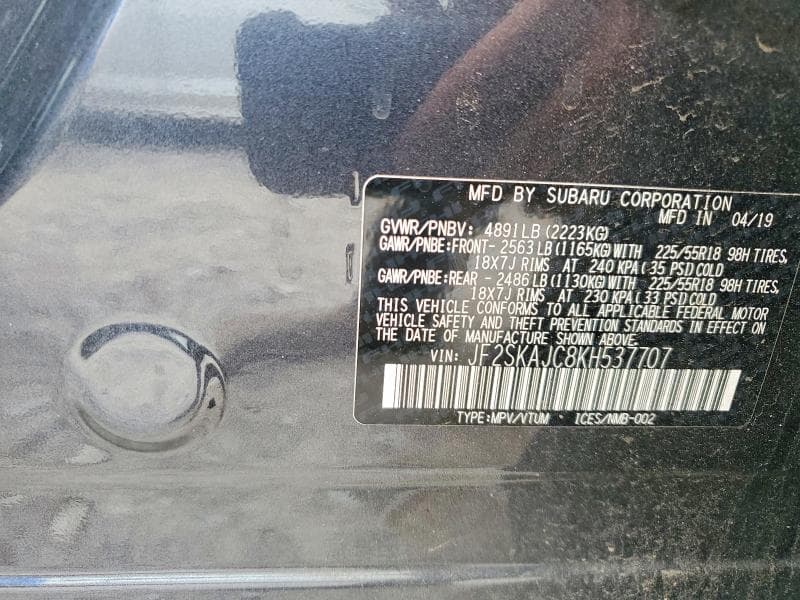 2019 SUBARU FORESTER SPORT 13