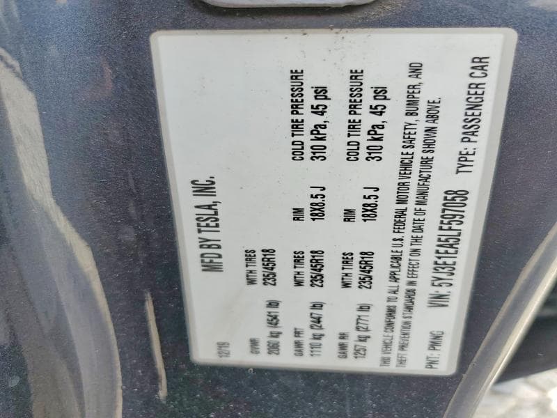 2020 TESLA MODEL 3 12