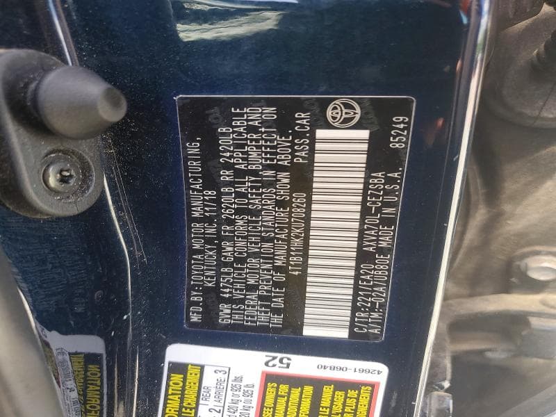 2019 TOYOTA CAMRY SE 12