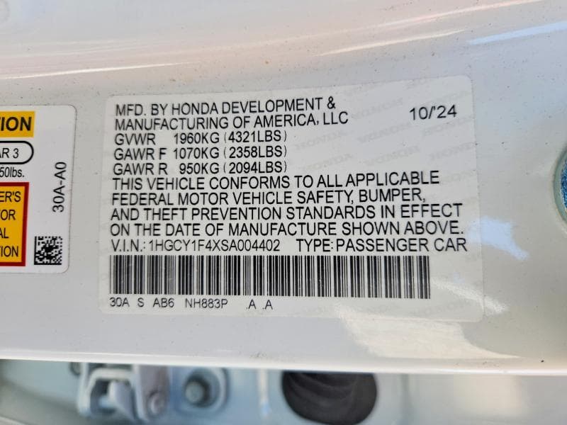 2025 HONDA ACCORD SE 12