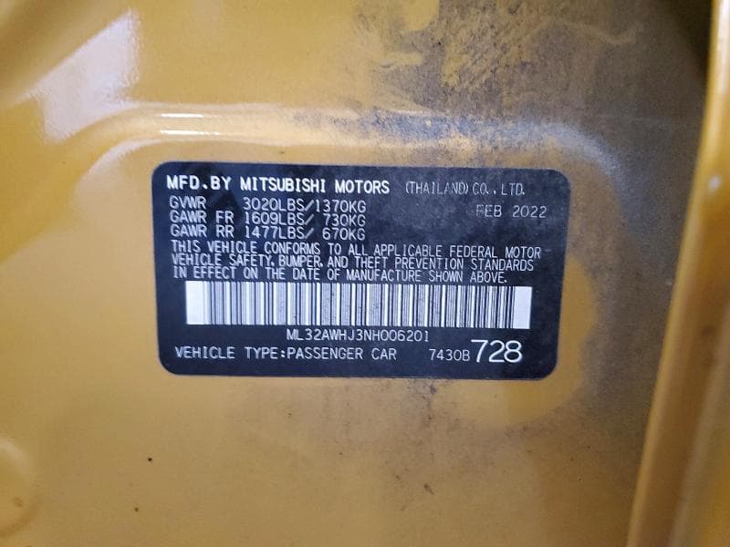 2022 MITSUBISHI MIRAGE SE 14