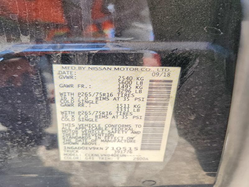 2019 NISSAN FRONTIER PRO-4X 12