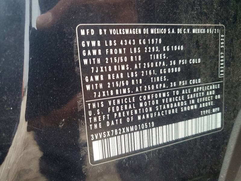 2022 VOLKSWAGEN TAOS SE SE 12