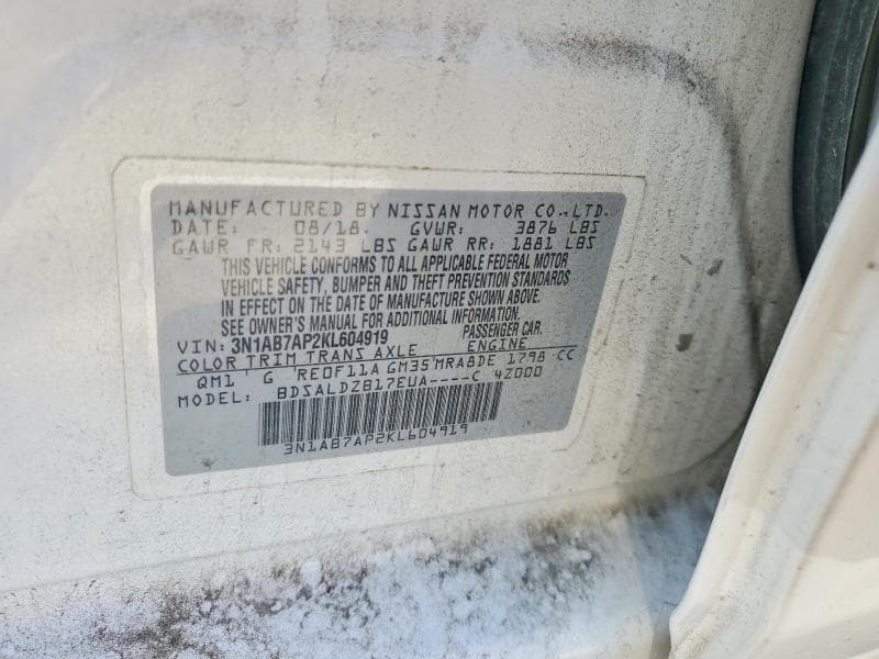2019 NISSAN SENTRA SV 12