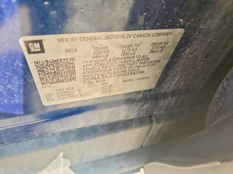 2019 CHEVROLET EQUINOX LT 12